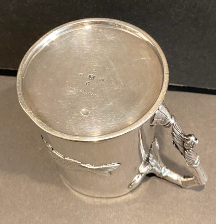 1881 elkington silverplate fish tankard 3288