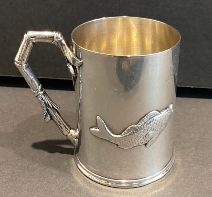 1881 elkington silverplate fish tankard 8247