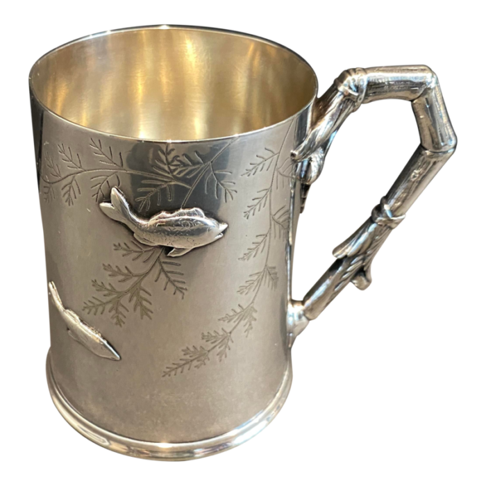 1881 elkington silverplate fish tankard 8480