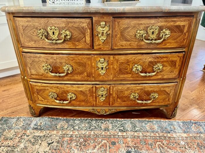 18th century french regence tulipwood and kingwood parquetry commode 5431