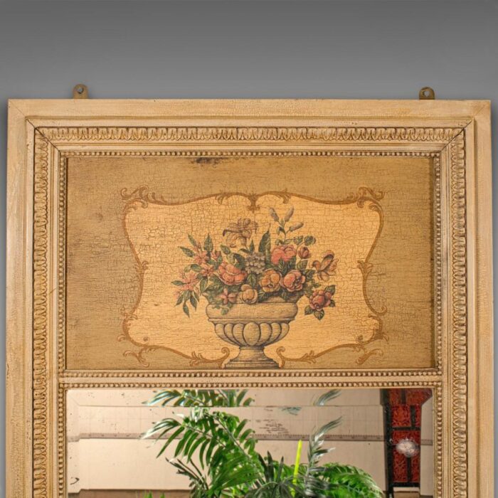 1900s tall victorian antique trumeau mirror 3496