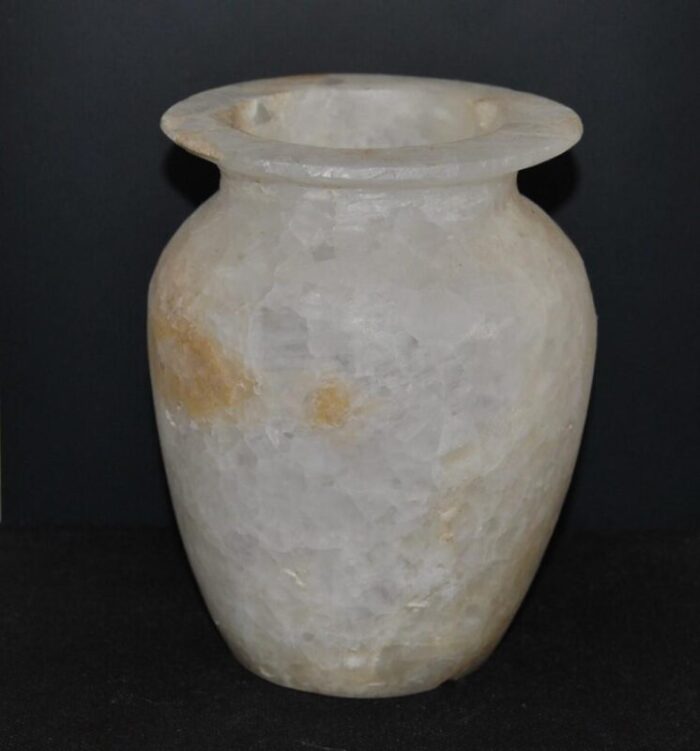 1910s egyptian or phoenician style pure alabaster vase jar 1709