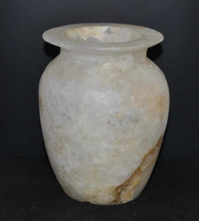 1910s egyptian or phoenician style pure alabaster vase jar 3389