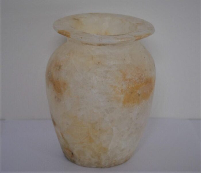 1910s egyptian or phoenician style pure alabaster vase jar 3469