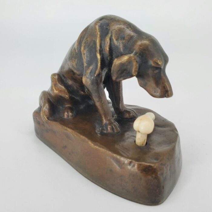 1920s friedrich gornik bronze desk bell dog golden retriever sculpture 9011