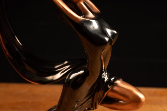 1920s japanned copper art deco ribbon dancer statue 2034