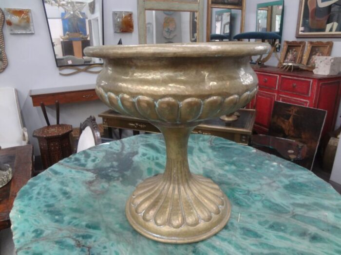 1930s italian hammered brass urn or vessel 3726