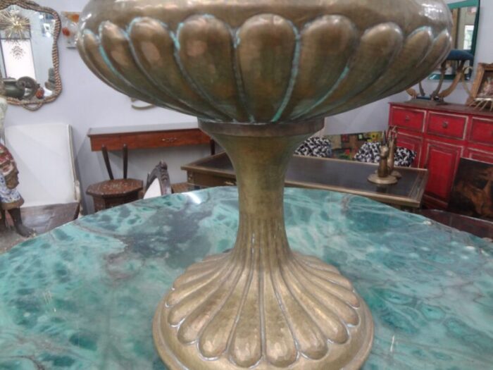 1930s italian hammered brass urn or vessel 7491