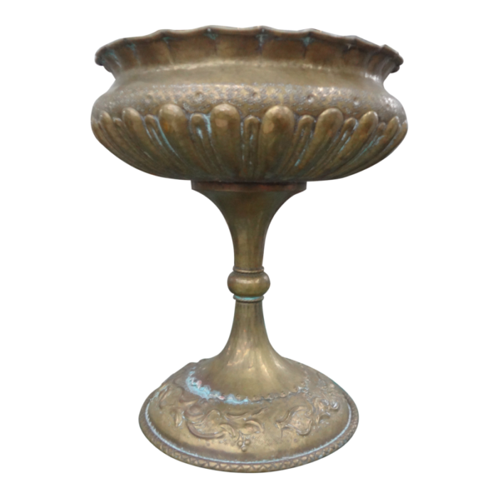 1930s italian hammered brass urn or vessel 7499