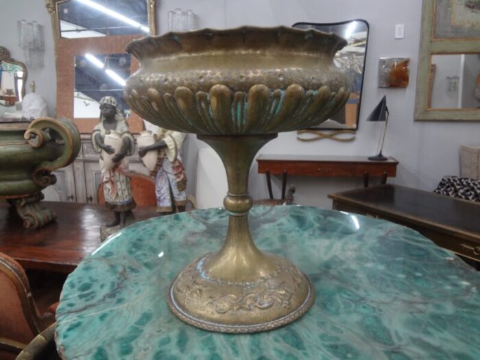 1930s italian hammered brass urn or vessel 7926