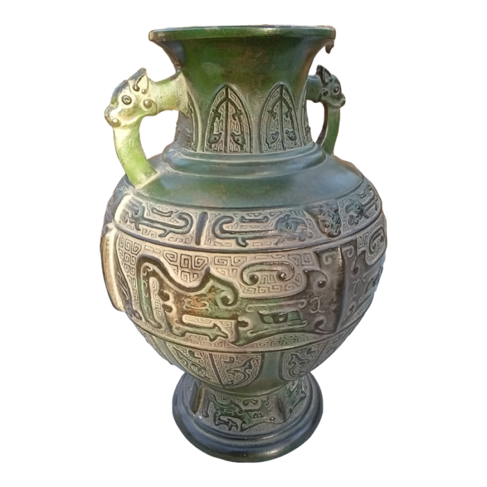 1940s detailed chinese bronze vase 6764