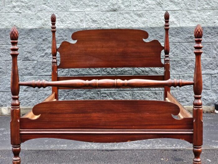 1940s mahogany pinneaple semi posters full size bed frame 0844