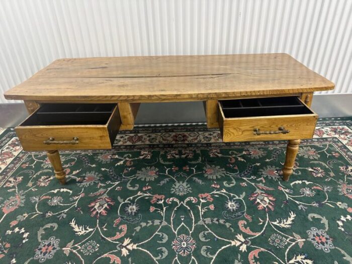 1940s vintage bamboo tiger oak desk 3587