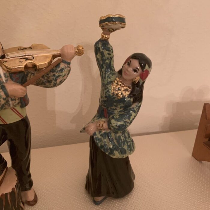 1950s ceramic arts studio mariachi dances set of 2 california pottery figurines 2582