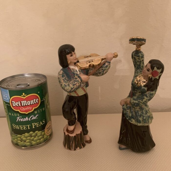 1950s ceramic arts studio mariachi dances set of 2 california pottery figurines 6032