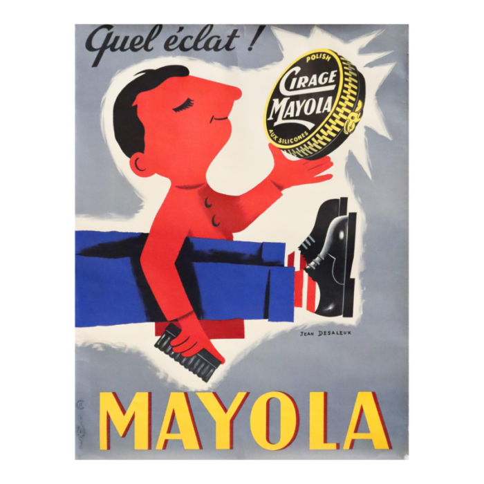 1950s french advertising poster cirage mayola quel eclat shoe polish 7287