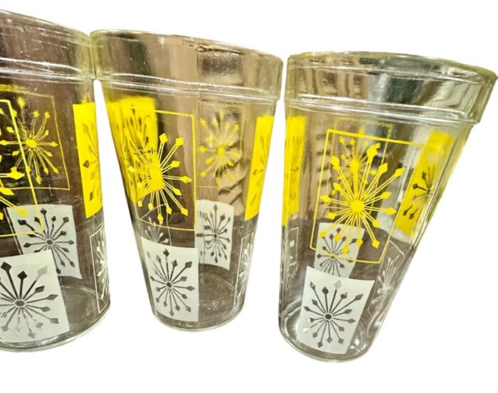 1950s hazel atlas atomic starburst glasses a set of 5 1815