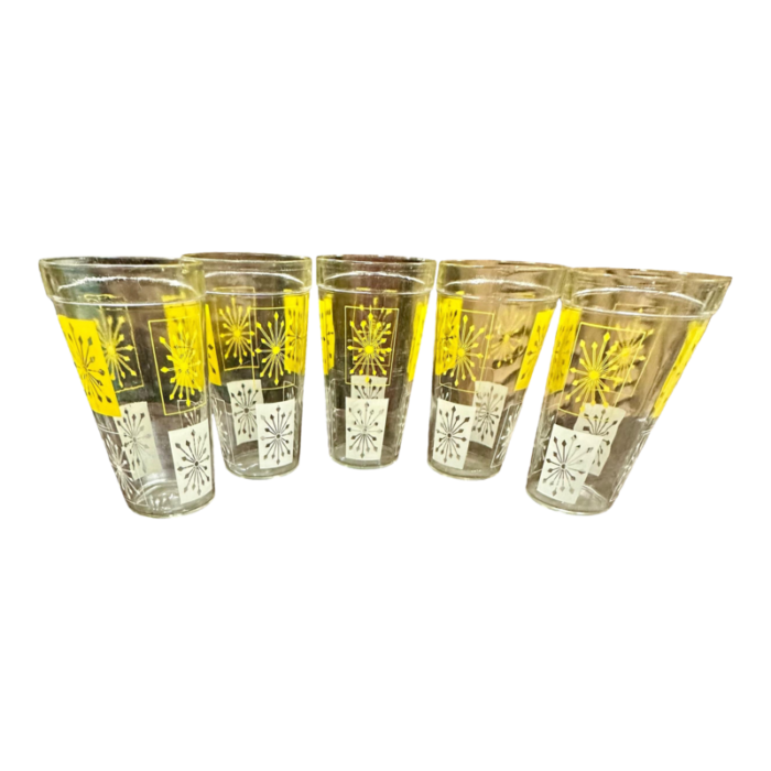 1950s hazel atlas atomic starburst glasses a set of 5 3833