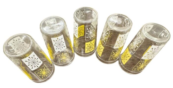 1950s hazel atlas atomic starburst glasses a set of 5 8271