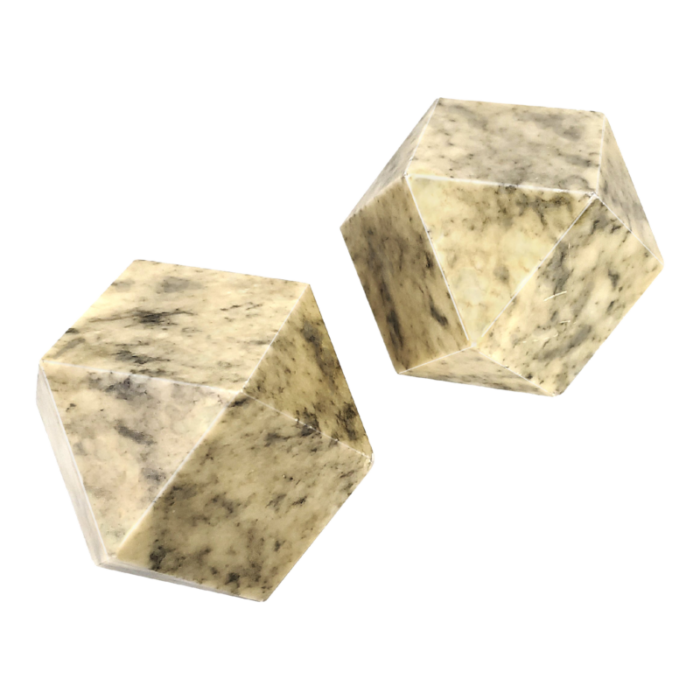 1950s italian alabaster tetradecahedron heavy geometric bookends attributed to angelo mangiarotti a pair 5208