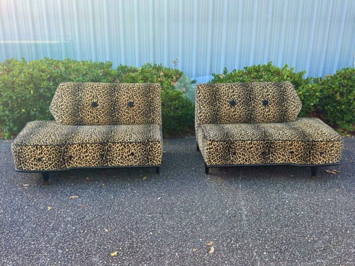 1950s leopard 2 piece sectional sofa 7060