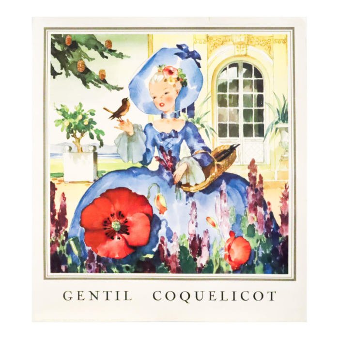 1954 french music poster gentil coquelicot lady with a hat 5579