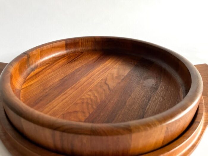 1960s danish modern teak handled serving tray and bowl by jens quistgaard for dansk 8350