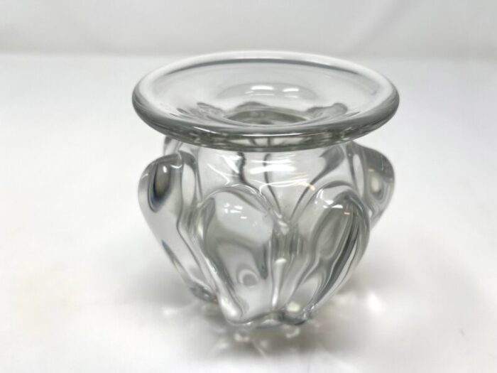 1960s french modern clear art glass vase by art vannes 2324