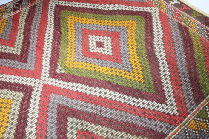 1960s handmade emproidery vintage turkish floor kilim 6 x 8 3 0788