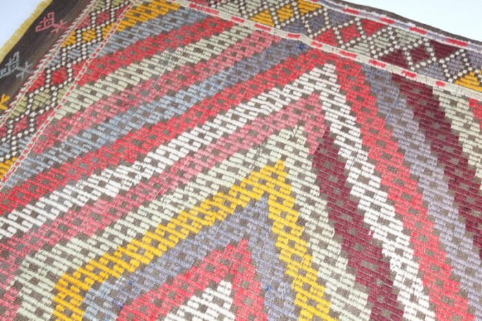 1960s handmade emproidery vintage turkish floor kilim 6 x 8 3 1618