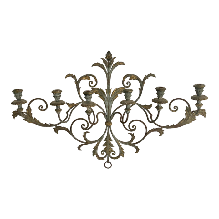 1960s italian hand painted candelabra wall sconce 8280