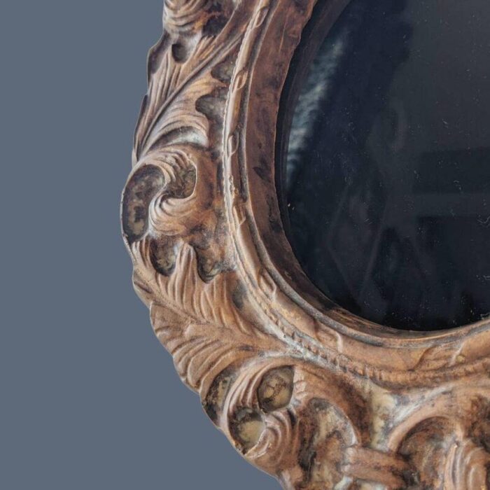 1960s jaru of california ceramic baroque mirror with dark tint 2471