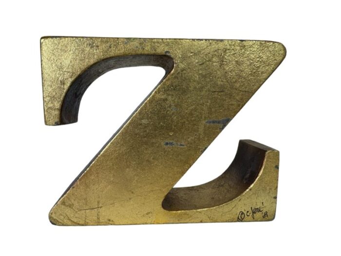 1960s signed curtis jere a to z gold bookends a pair 0232