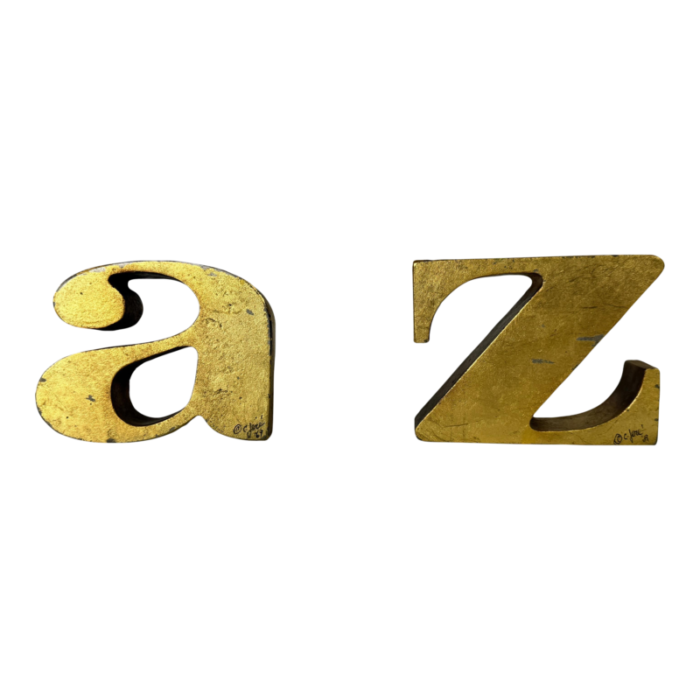 1960s signed curtis jere a to z gold bookends a pair 3389