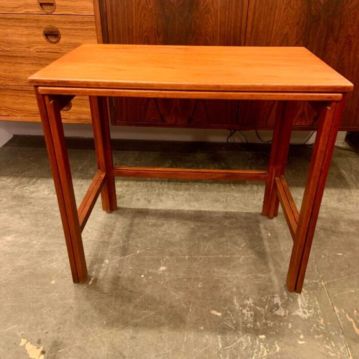 1960s solid teak nesting tables by peter hvidt and orla molgaard nielsen for france and daverkosen set of 2 5436