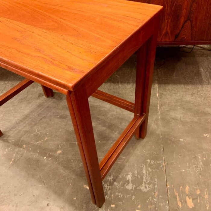 1960s solid teak nesting tables by peter hvidt and orla molgaard nielsen for france and daverkosen set of 2 5877