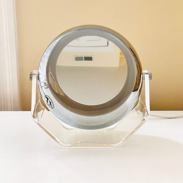 1970s chrome and lucite eyeball mirror by robert sonneman 2210