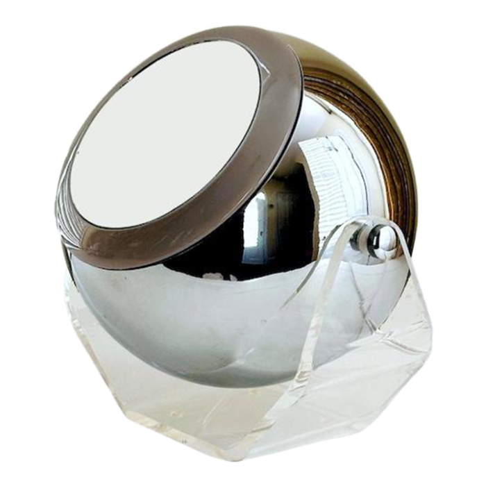 1970s chrome and lucite eyeball mirror by robert sonneman 6534