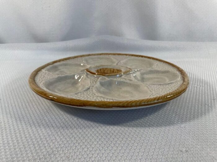 1970s french majolica oyster plate by saint clement 0401