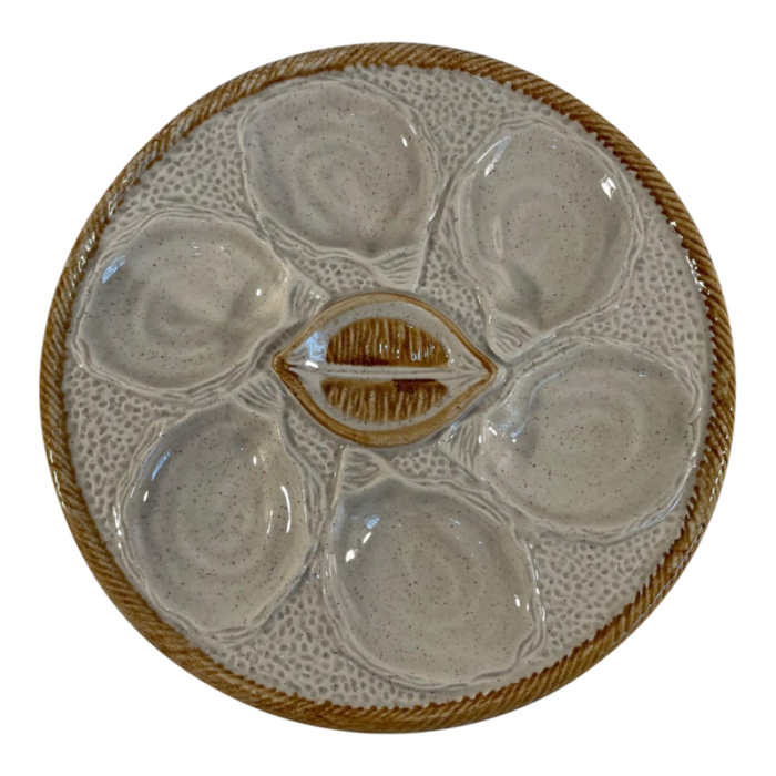 1970s french majolica oyster plate by saint clement 4656