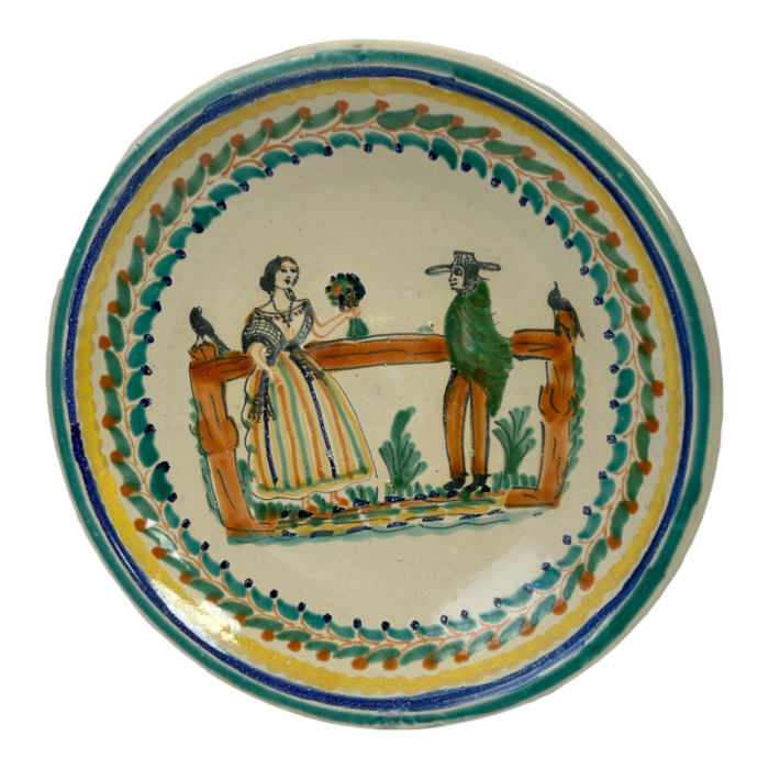 1970s hand painted mexican pottery plate 0218