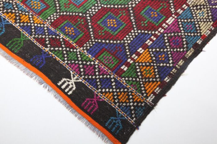 1970s handwoven turkish nomadic cicim kilim for floor 57 x 7 10 6436