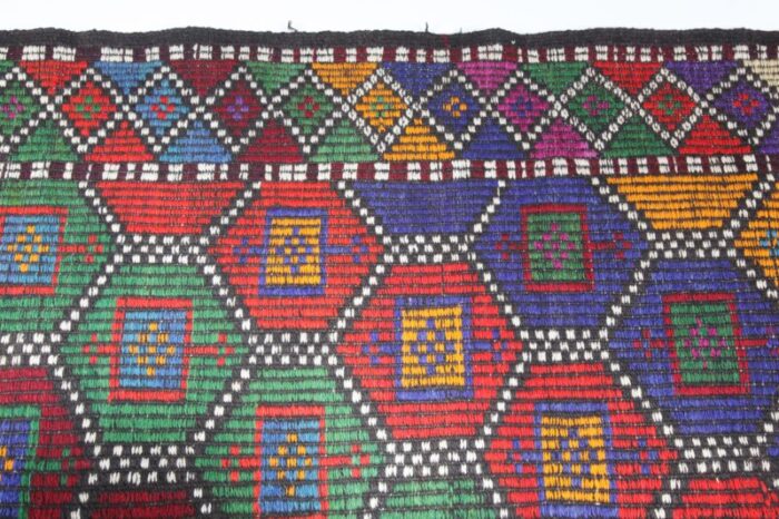 1970s handwoven turkish nomadic cicim kilim for floor 57 x 7 10 7904