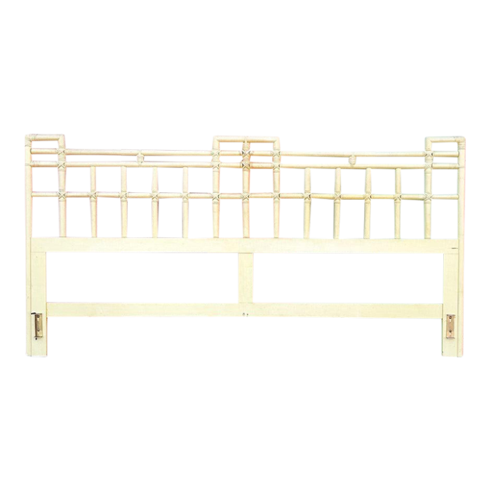 1970s palm beach regency ficks reed rattan king headboard 8973