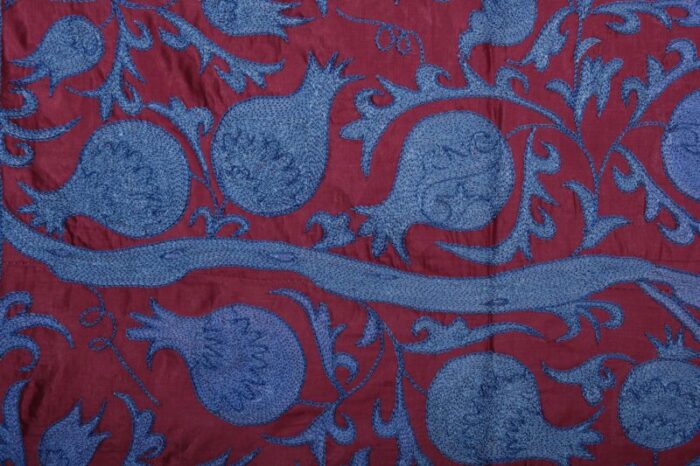 1970s red suzani textile art from uzbekistan 31 x 63 1870