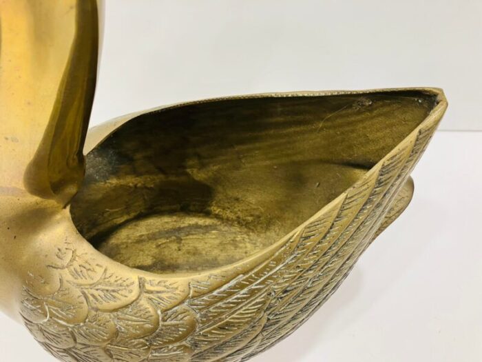 1970s solid brass swan 3498