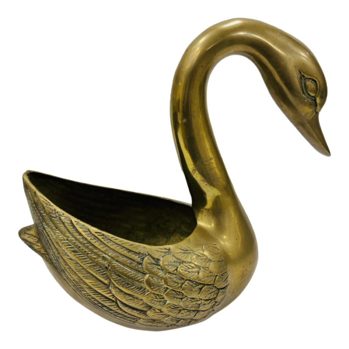 1970s solid brass swan 5818