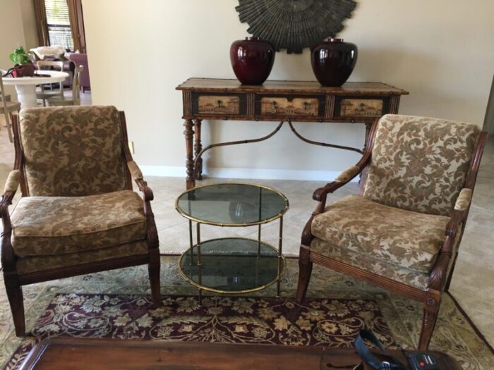 1980s faux bamboo painted console table chinoiserie 1043