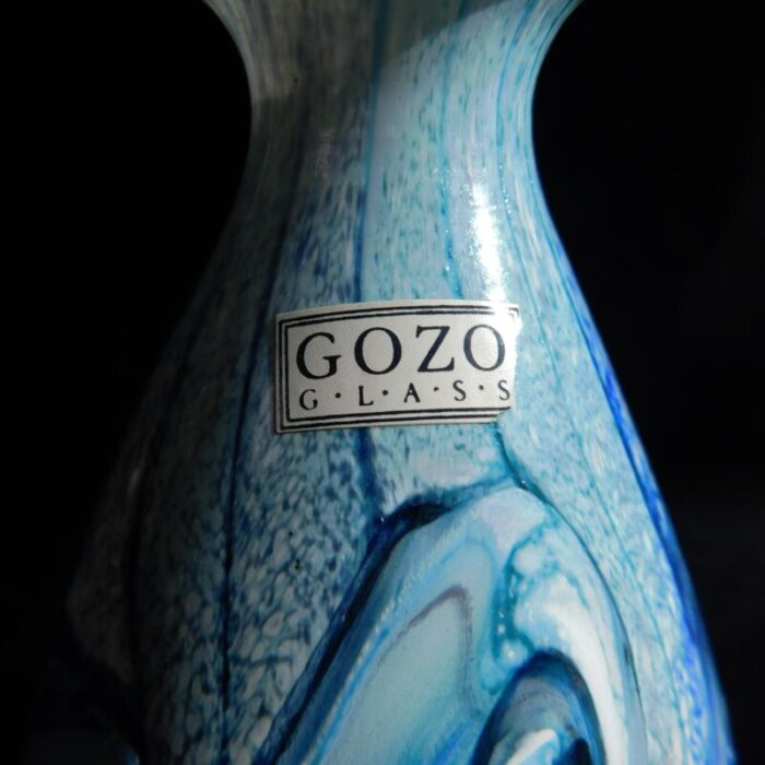 1980s gozo glass maltese blue and whtie glass sea perfume bottle signed labeled 2599