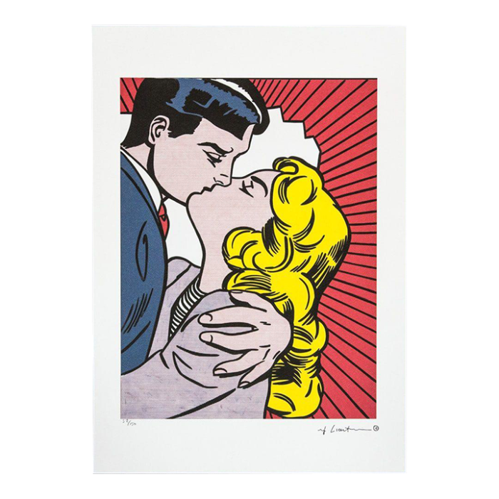 1980s original roy lichtenstein kiss limited edition lithograph 1185